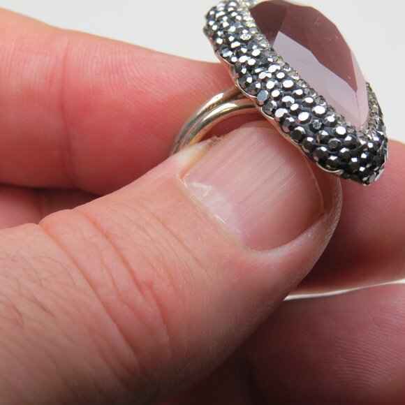 *925 Sterling Silver Hematite Ring - Picture 2 of 4